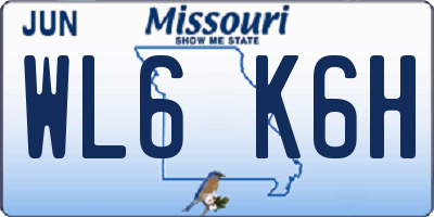 MO license plate WL6K6H