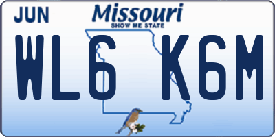 MO license plate WL6K6M