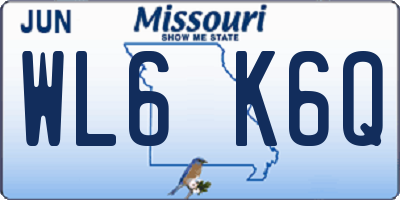 MO license plate WL6K6Q