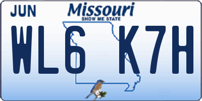 MO license plate WL6K7H