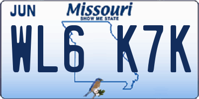 MO license plate WL6K7K