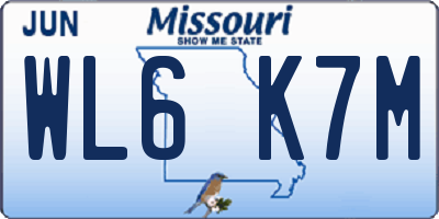 MO license plate WL6K7M