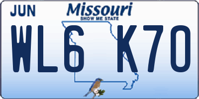 MO license plate WL6K7O