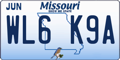 MO license plate WL6K9A