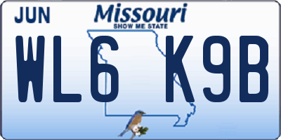 MO license plate WL6K9B