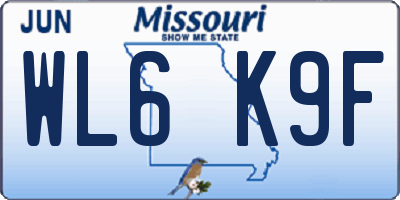 MO license plate WL6K9F