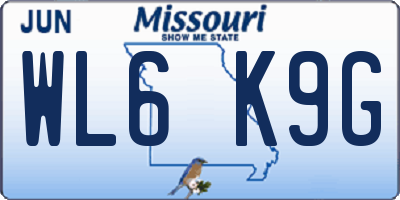 MO license plate WL6K9G