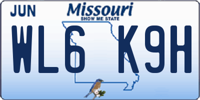 MO license plate WL6K9H