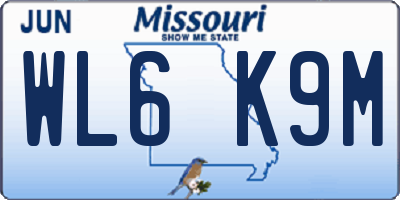 MO license plate WL6K9M