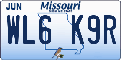 MO license plate WL6K9R