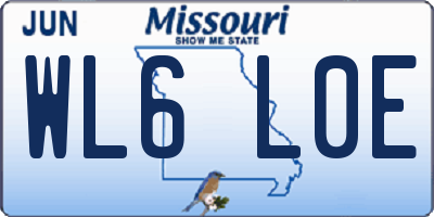 MO license plate WL6L0E