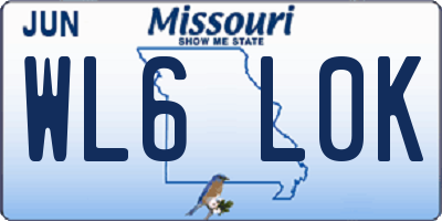 MO license plate WL6L0K