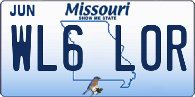 MO license plate WL6L0R