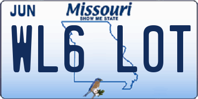 MO license plate WL6L0T