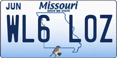 MO license plate WL6L0Z