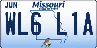 MO license plate WL6L1A