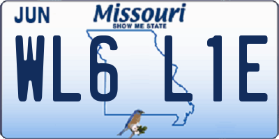 MO license plate WL6L1E