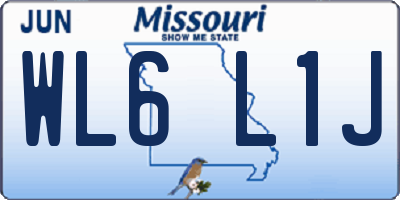 MO license plate WL6L1J