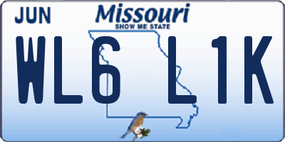 MO license plate WL6L1K