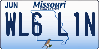 MO license plate WL6L1N
