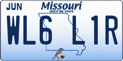 MO license plate WL6L1R