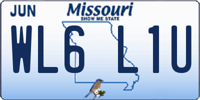 MO license plate WL6L1U