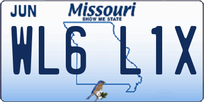 MO license plate WL6L1X