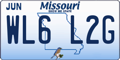 MO license plate WL6L2G
