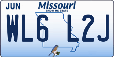 MO license plate WL6L2J