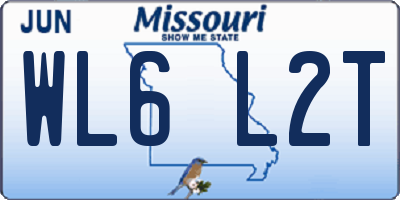 MO license plate WL6L2T