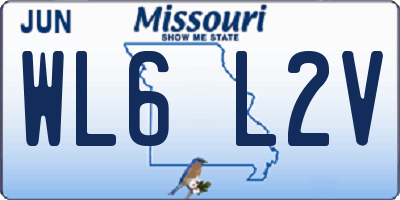 MO license plate WL6L2V