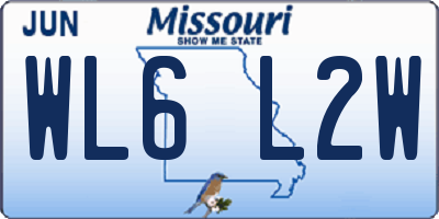 MO license plate WL6L2W
