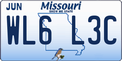 MO license plate WL6L3C