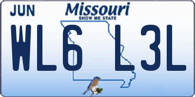 MO license plate WL6L3L