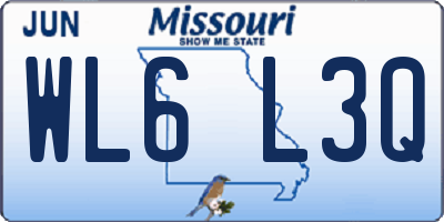 MO license plate WL6L3Q
