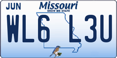 MO license plate WL6L3U