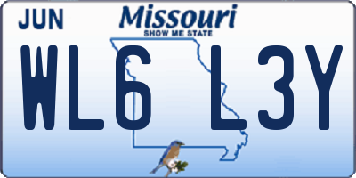 MO license plate WL6L3Y