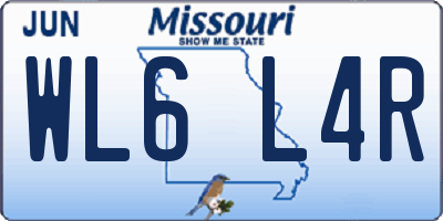 MO license plate WL6L4R