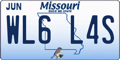 MO license plate WL6L4S
