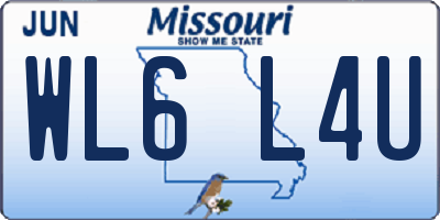 MO license plate WL6L4U