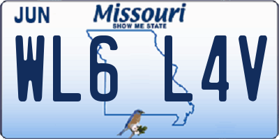 MO license plate WL6L4V