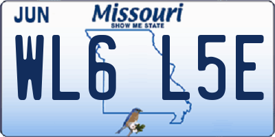 MO license plate WL6L5E