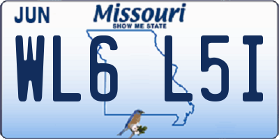 MO license plate WL6L5I