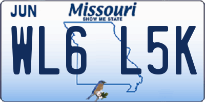 MO license plate WL6L5K