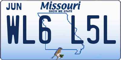 MO license plate WL6L5L