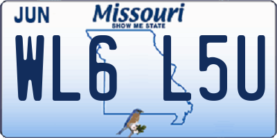 MO license plate WL6L5U