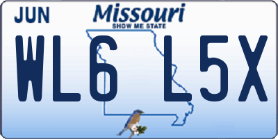 MO license plate WL6L5X