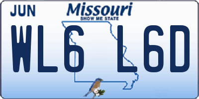 MO license plate WL6L6D
