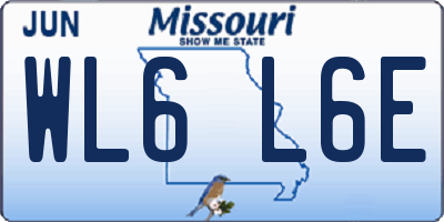 MO license plate WL6L6E