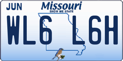 MO license plate WL6L6H